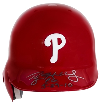 Roy Halladay Signed Philadelphia Phillies Batting Helmet With Perfect Game Inscription (PSA/DNA)